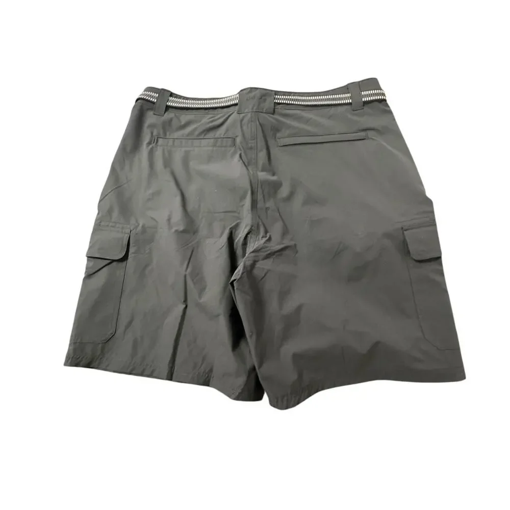 Orvis Men's 38 Gray Lightweight Tech Cargo Belted Hiking Short Gorpcore Outdoor